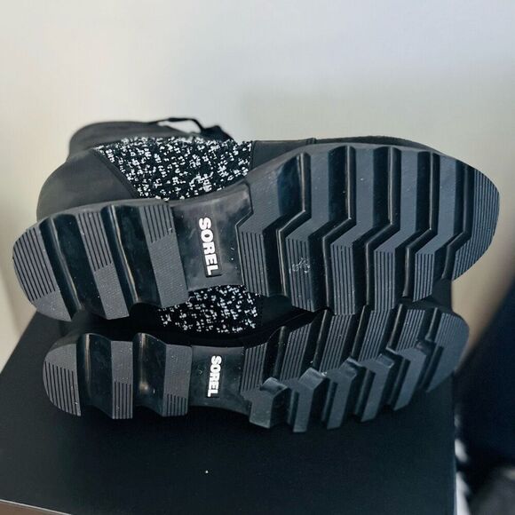 SOREL Joan of Arctic Waterproof Wedge III Lexie‎ Lace-Up Bootie, Black, 10, NWT - Picture 9 of 16